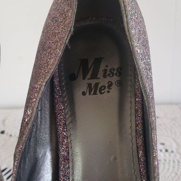 Sparkly Glittery Purple Miss Me? Heels Sz 8 - Picture 5 of 6